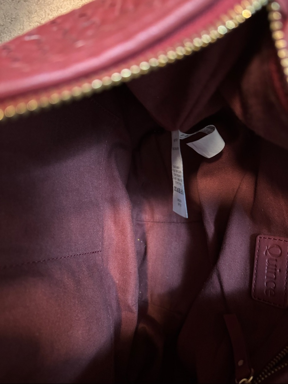 Quince Women's Woven Leather Shoulder Bag in Burgundy - Picture 3 of 9